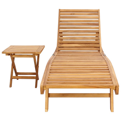 vidaXL Sun Lounger 2 pcs Brown Solid Teak Wood