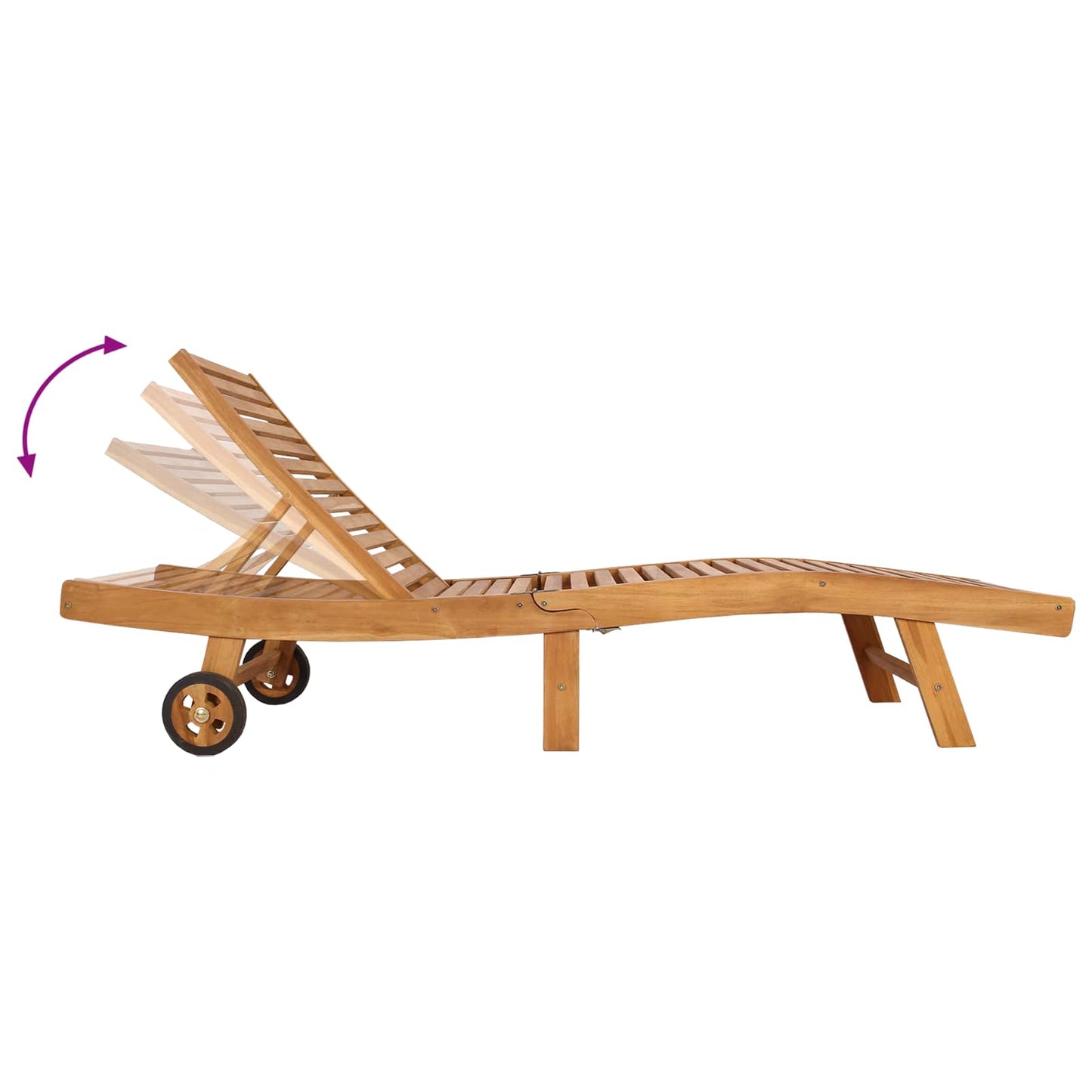 vidaXL Sun Lounger 2 pcs Brown Solid Teak Wood