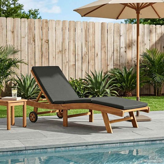 vidaXL Sun Lounger Brown and Dark Grey Polyester