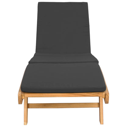 vidaXL Sun Lounger Brown and Dark Grey Polyester
