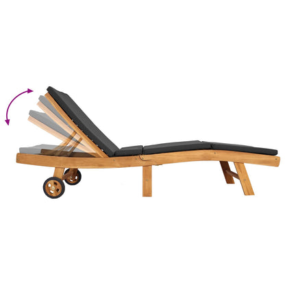 vidaXL Sun Lounger Brown and Dark Grey Polyester