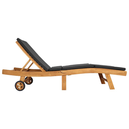 vidaXL Sun Lounger Brown and Dark Grey Polyester