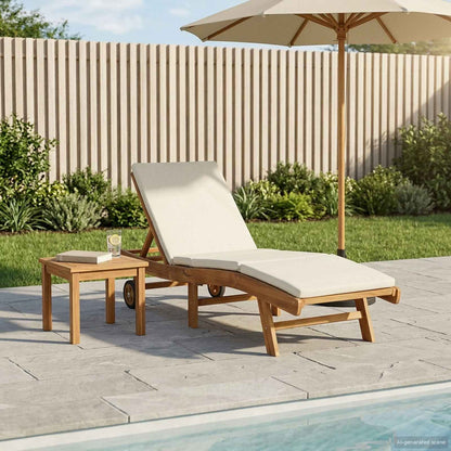 vidaXL Sun Lounger Brown and Cream Polyester