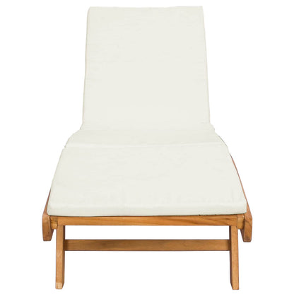 vidaXL Sun Lounger Brown and Cream Polyester