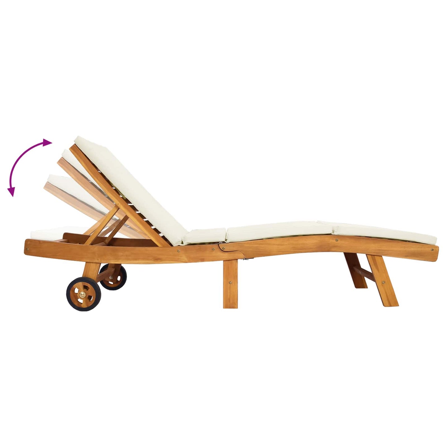 vidaXL Sun Lounger Brown and Cream Polyester
