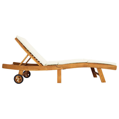 vidaXL Sun Lounger Brown and Cream Polyester
