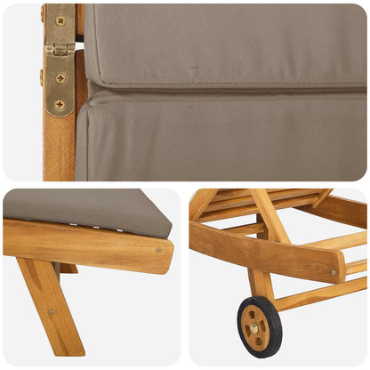 vidaXL Sun Lounger Brown and Taupe Polyester