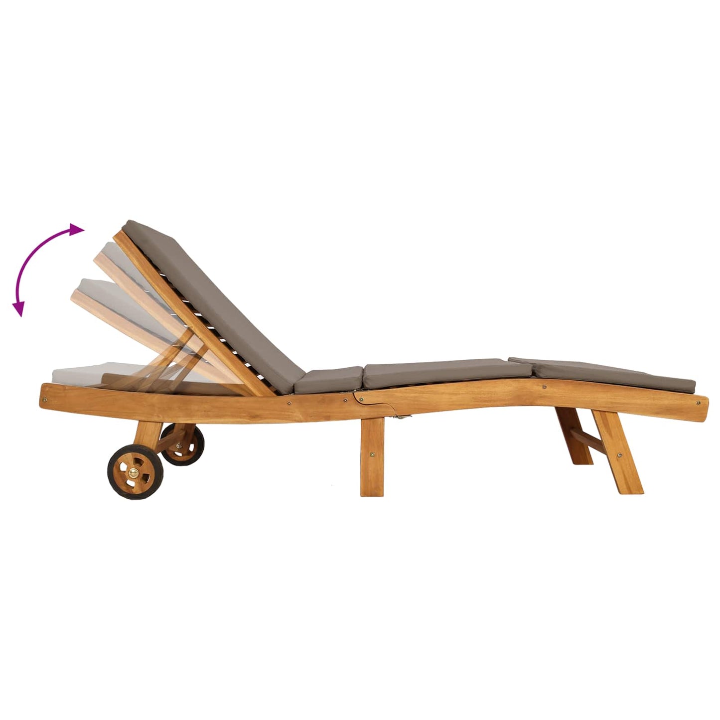 vidaXL Sun Lounger Brown and Taupe Polyester
