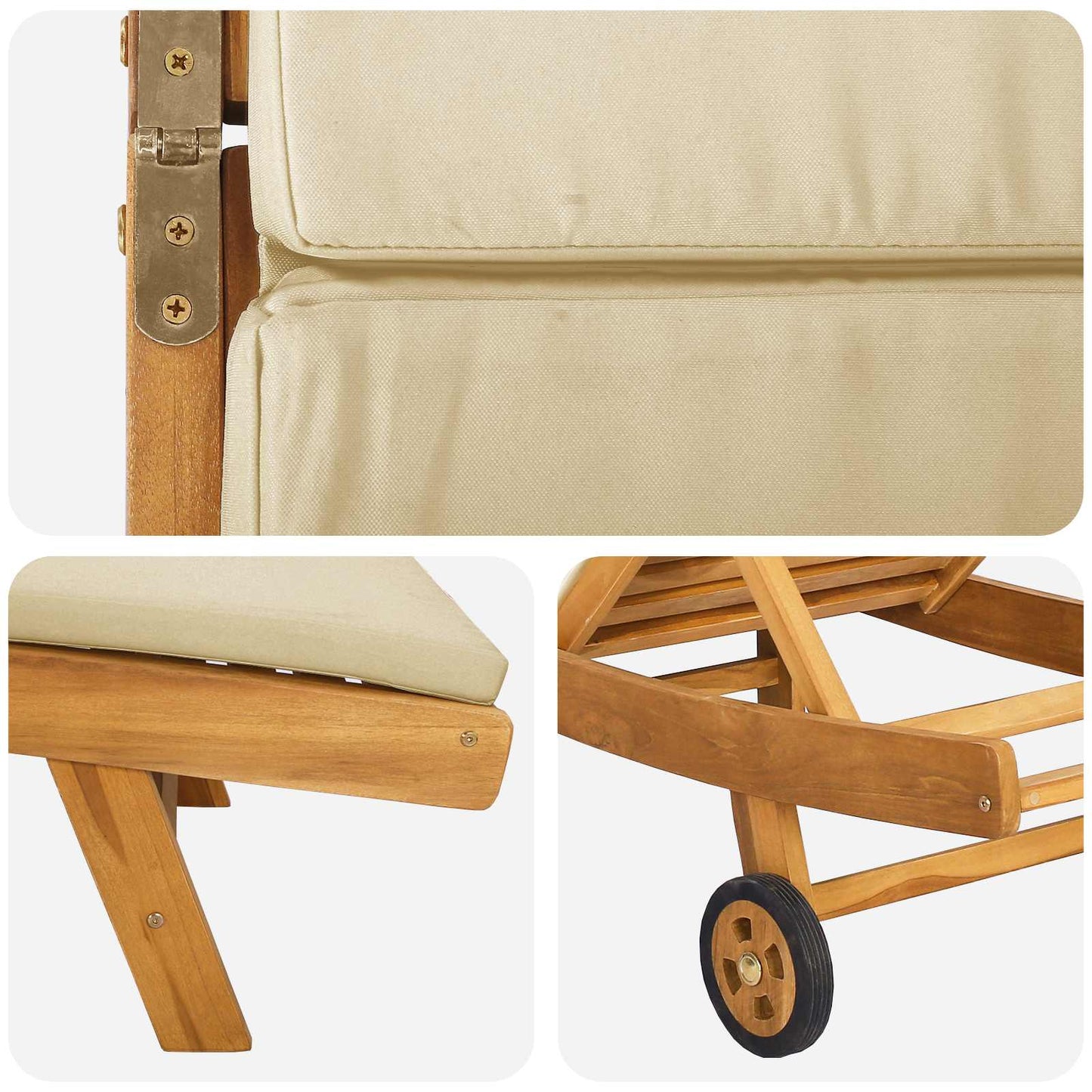 vidaXL Sun Lounger Brown and Beige Polyester