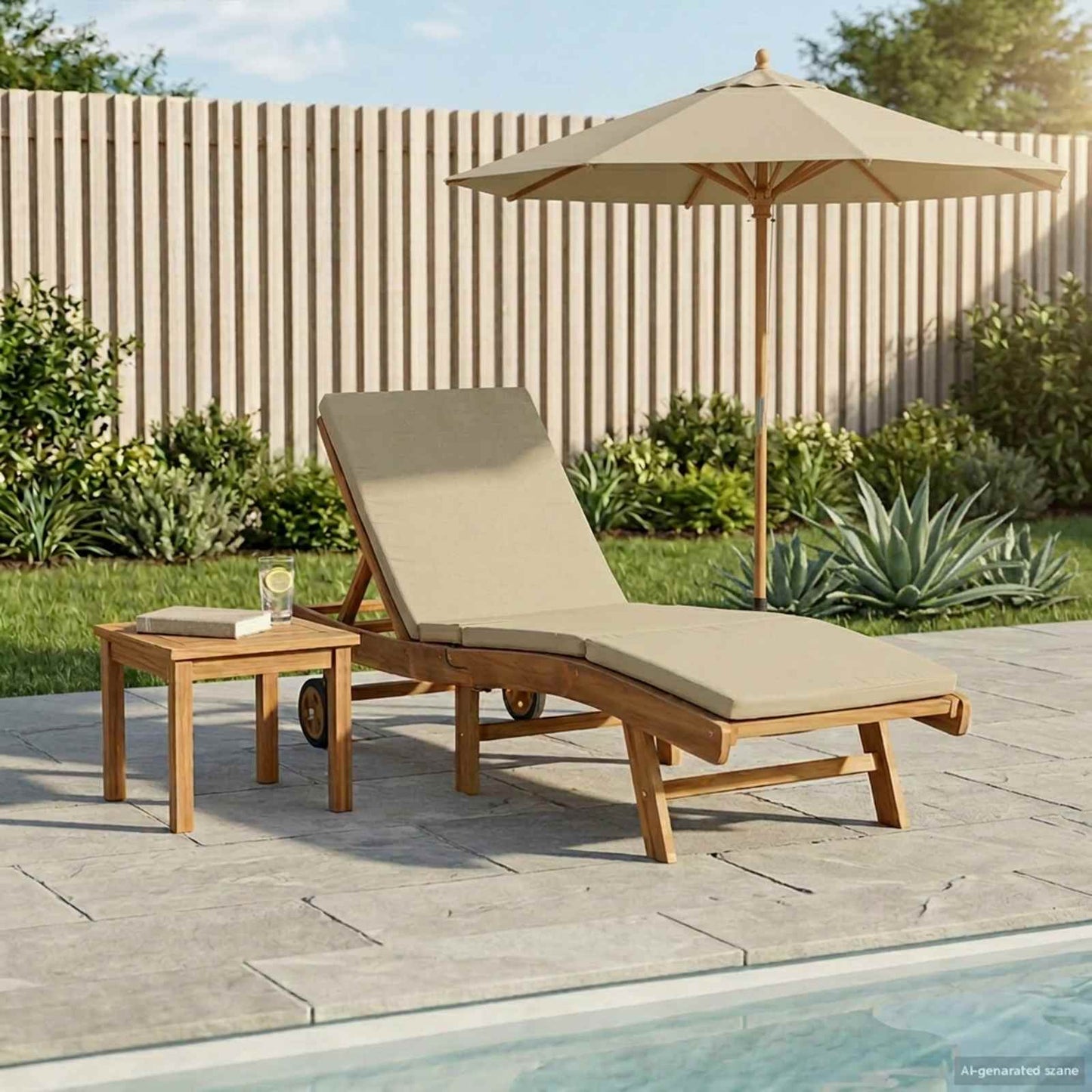 vidaXL Sun Lounger Brown and Beige Polyester