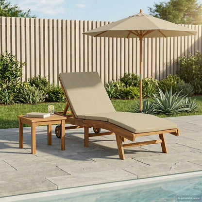 vidaXL Sun Lounger Brown and Beige Polyester