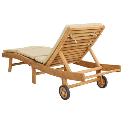 vidaXL Sun Lounger Brown and Beige Polyester