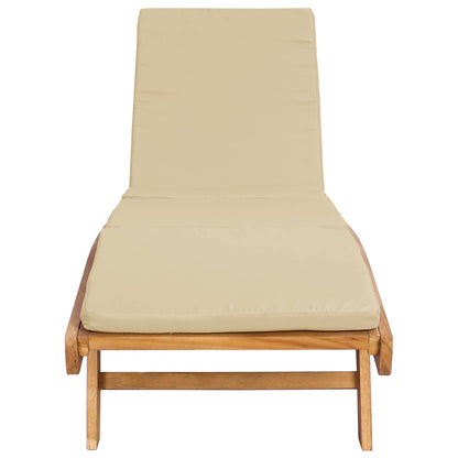 vidaXL Sun Lounger Brown and Beige Polyester