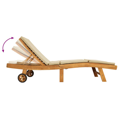 vidaXL Sun Lounger Brown and Beige Polyester