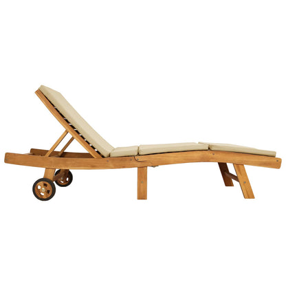 vidaXL Sun Lounger Brown and Beige Polyester