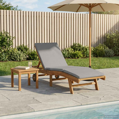 vidaXL Sun Lounger Brown and Light Grey Polyester