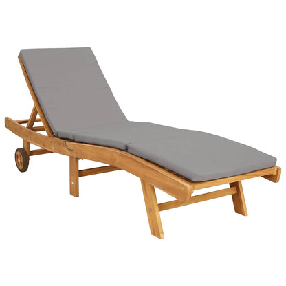 vidaXL Sun Lounger Brown and Light Grey Polyester