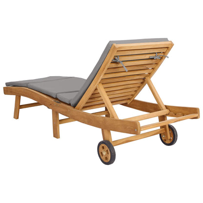 vidaXL Sun Lounger Brown and Light Grey Polyester