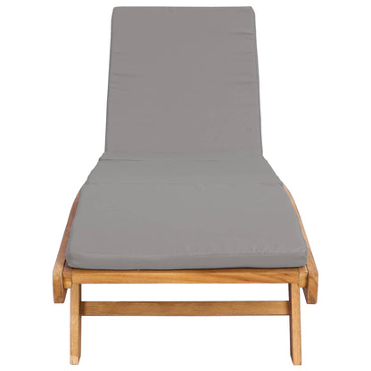 vidaXL Sun Lounger Brown and Light Grey Polyester