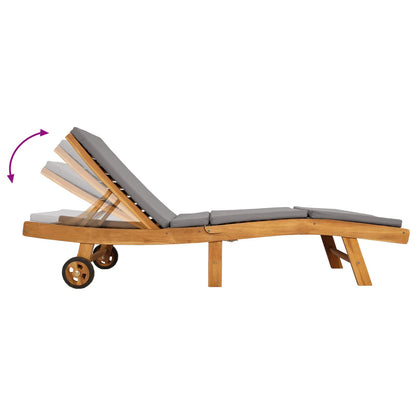 vidaXL Sun Lounger Brown and Light Grey Polyester