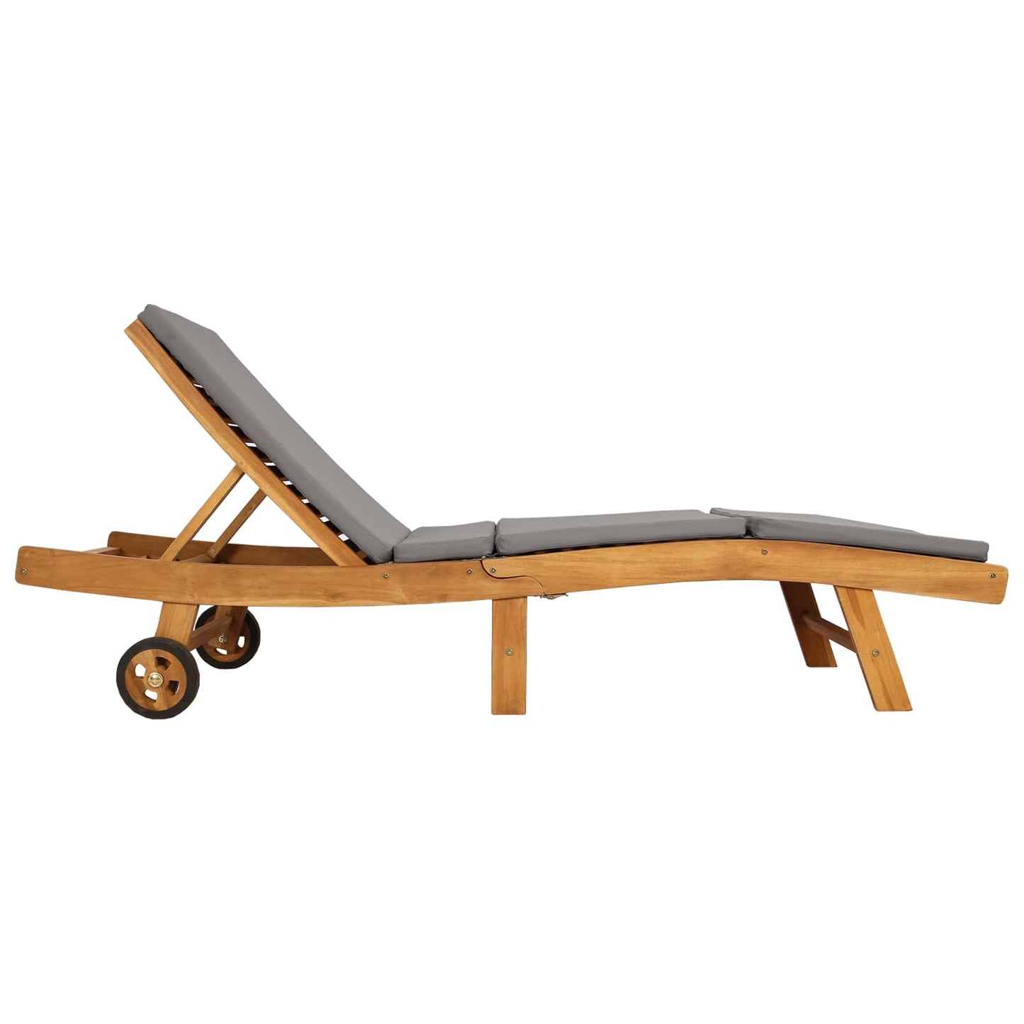 vidaXL Sun Lounger Brown and Light Grey Polyester