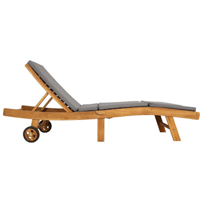 vidaXL Sun Lounger Brown and Light Grey Polyester