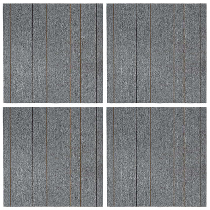 vidaXL Carpet Tile Light Grey with Stripe 50 x 50 cm 4 pcs