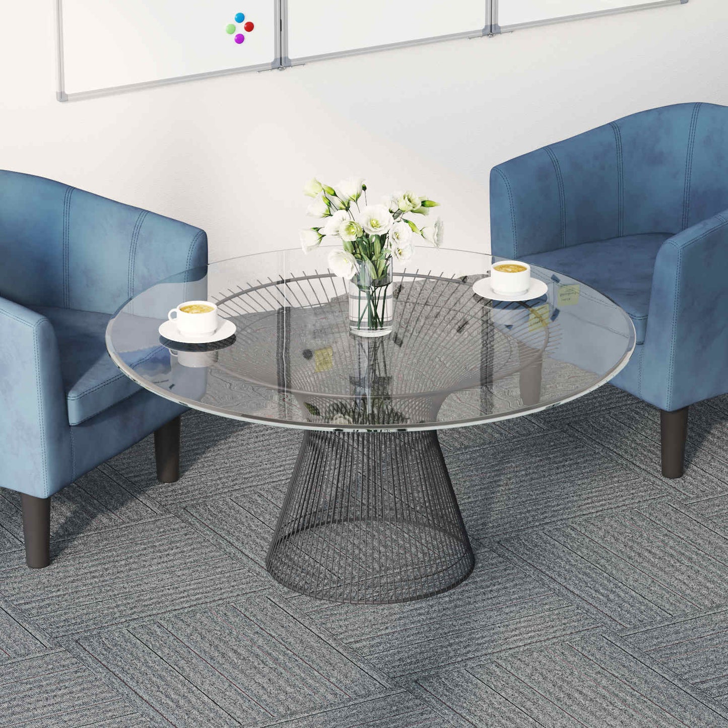 vidaXL Carpet Tile Light Grey with Stripes 50 x 50 cm 36 pcs