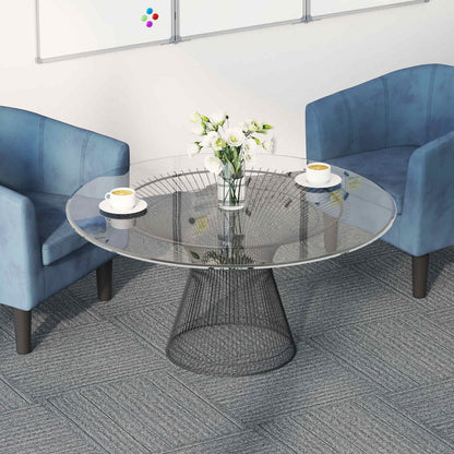 vidaXL Carpet Tile Light Grey with Stripes 50 x 50 cm 36 pcs