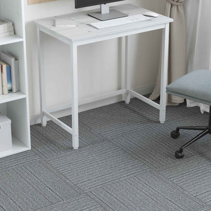 vidaXL Carpet Tile Light Grey with Stripes 50 x 50 cm 36 pcs