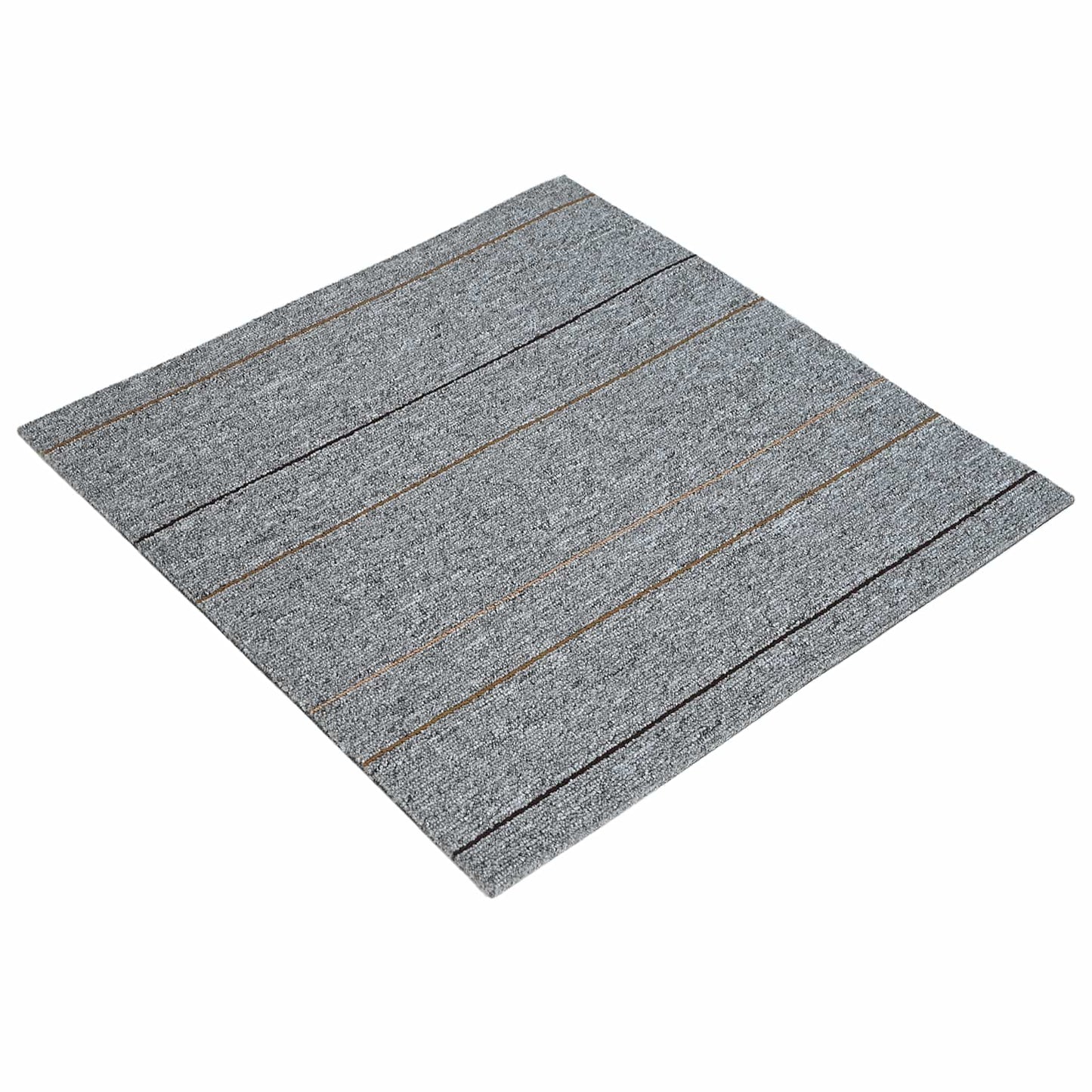 vidaXL Carpet Tile Light Grey with Stripes 50 x 50 cm 36 pcs