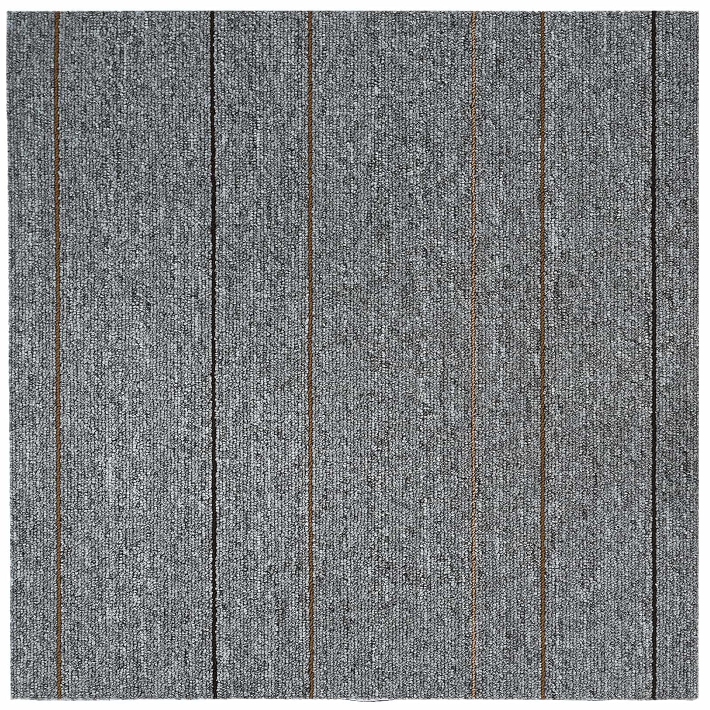 vidaXL Carpet Tile Light Grey with Stripes 50 x 50 cm 36 pcs