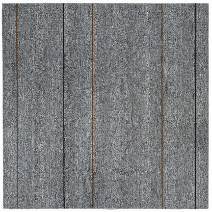 vidaXL Carpet Tile Light Grey with Stripes 50 x 50 cm 36 pcs