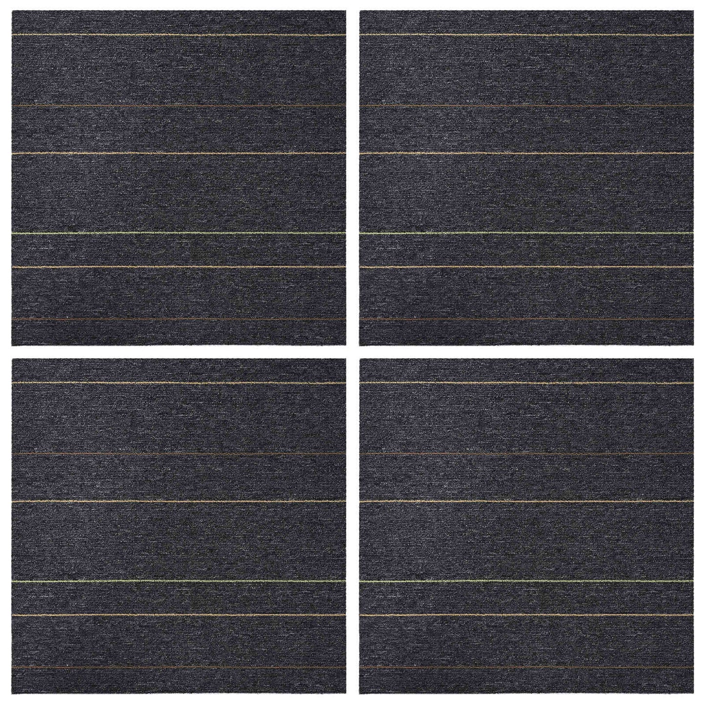 vidaXL Carpet Tile Dark Grey with Stripes 50 x 50 cm 4 pcs