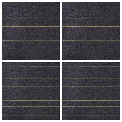 vidaXL Carpet Tile Dark Grey with Stripes 50 x 50 cm 4 pcs