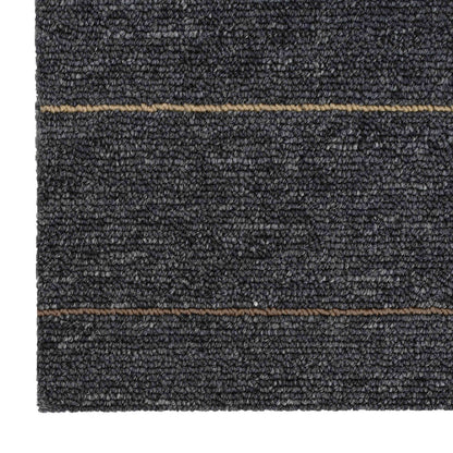 vidaXL Carpet Tile Dark Grey with Stripes 50 x 50 cm 36 pcs