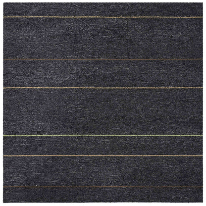 vidaXL Carpet Tile Dark Grey with Stripes 50 x 50 cm 36 pcs