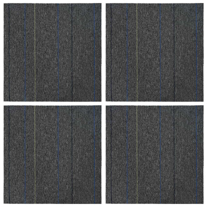 vidaXL Carpet Tile Medium Grey with Stripes 50 x 50 cm 4 pcs