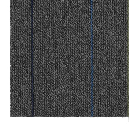 vidaXL Carpet Tile Medium Grey with Stripes 50 x 50 cm 20 pcs