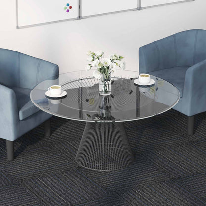 vidaXL Carpet Tile Medium Grey with Stripes 50 x 50 cm 20 pcs