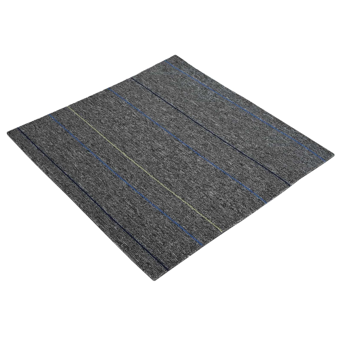 vidaXL Carpet Tile Medium Grey with Stripes 50 x 50 cm 20 pcs