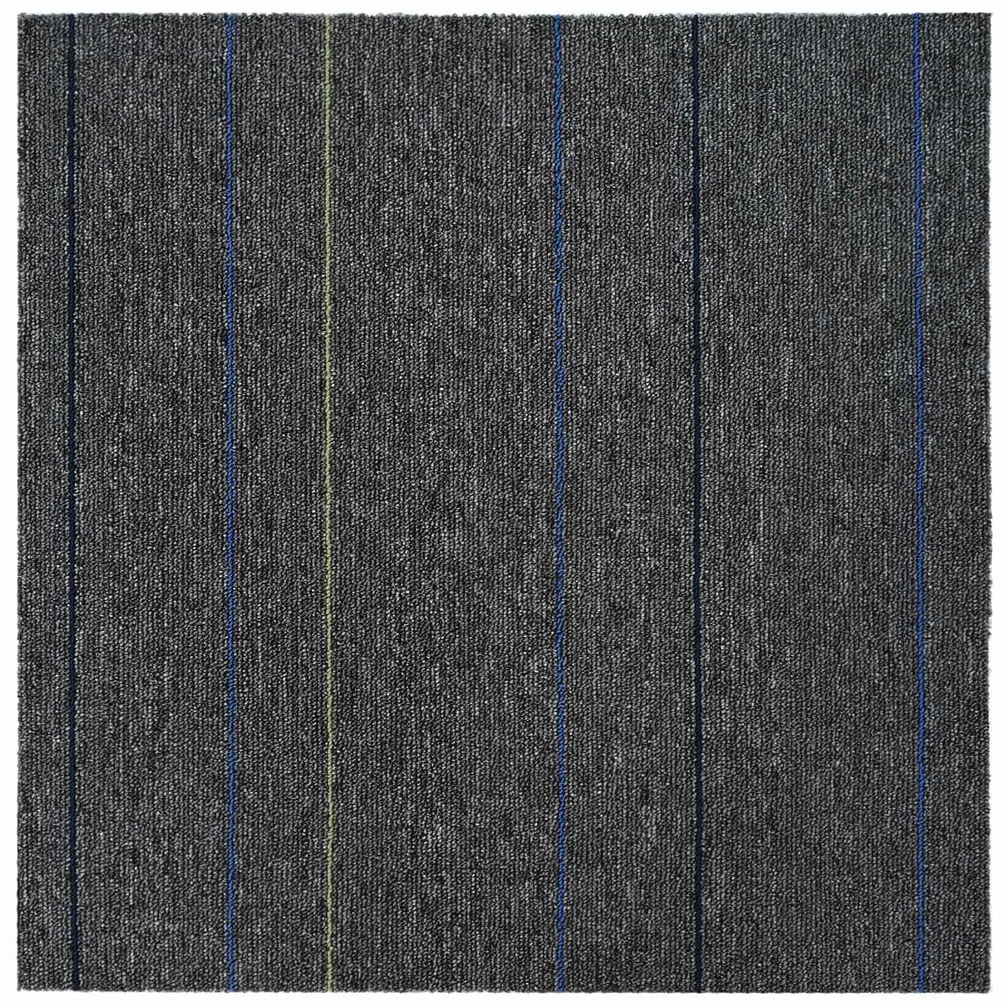 vidaXL Carpet Tile Medium Grey with Stripes 50 x 50 cm 20 pcs