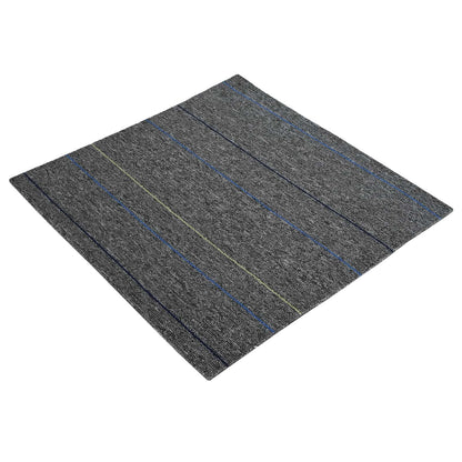 vidaXL Carpet Tile Medium Grey with Stripes 50 x 50 cm 36 pcs