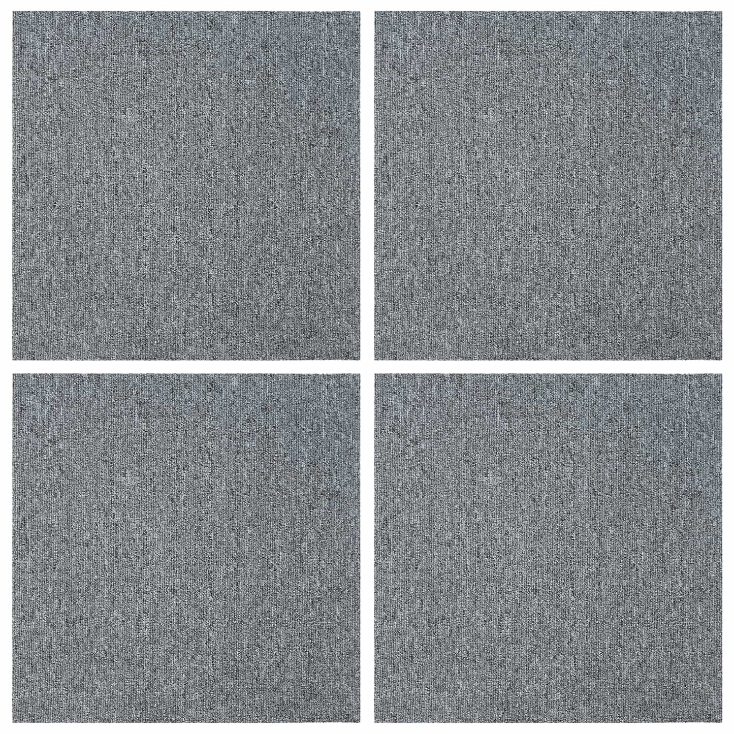 vidaXL Carpet Tile Light Grey 50 x 50 cm 4 pcs PP and Bitumen