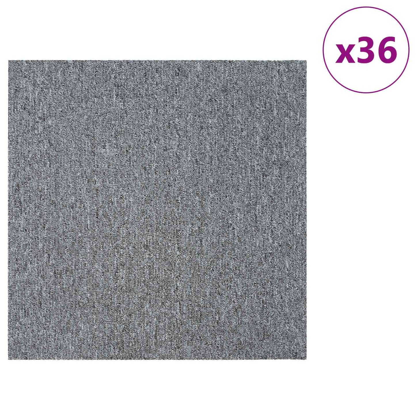 vidaXL Carpet Tile Light Grey 50 x 50 cm 36 pcs PP and Bitumen