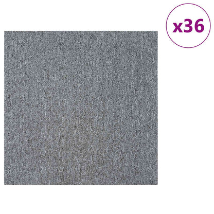 vidaXL Carpet Tile Light Grey 50 x 50 cm 36 pcs PP and Bitumen