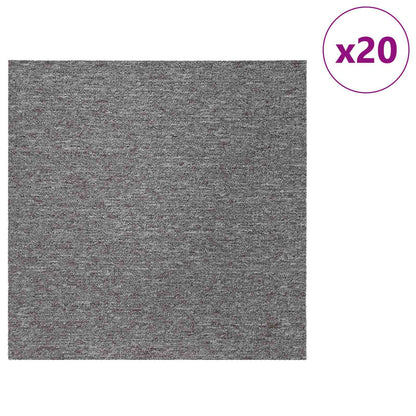 vidaXL Carpet Tile Brown 50 x 50 cm 20 pcs PP and Bitumen