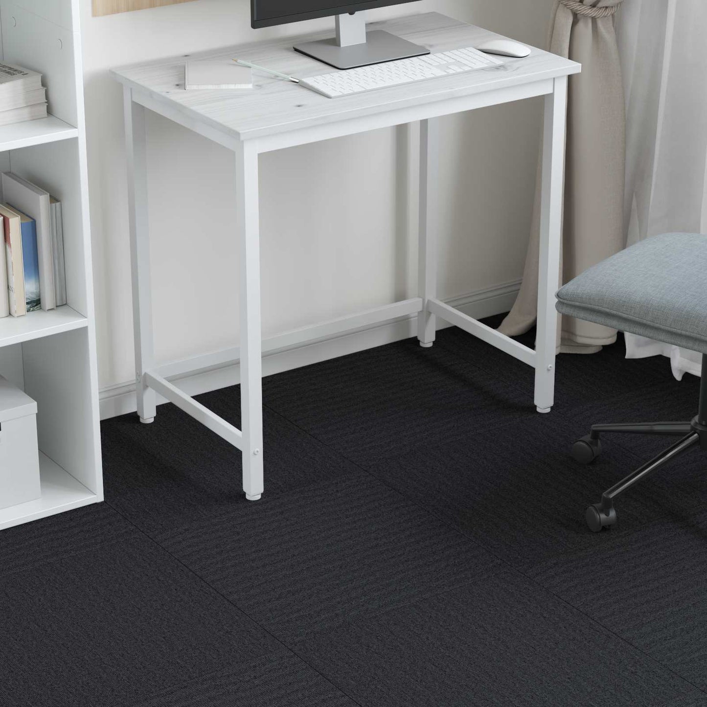 vidaXL Carpet Tile Dark Grey 50 x 50 cm 4 pcs PP and Bitumen