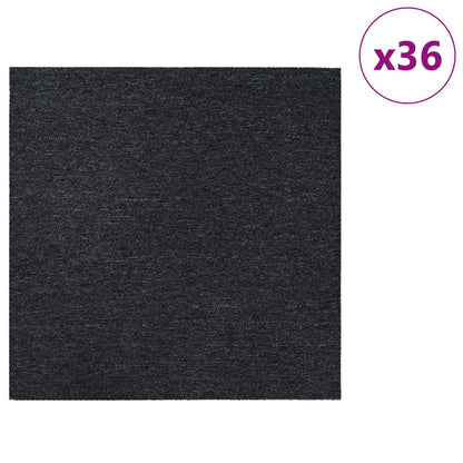 vidaXL Carpet Tile Dark Grey 50 x 50 cm 36 pcs PP and Bitumen