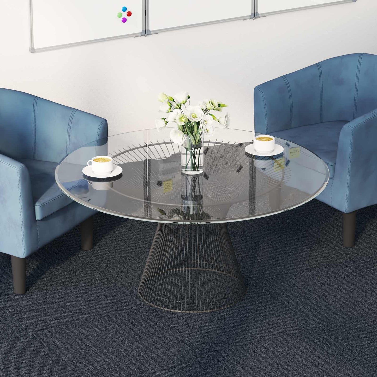 vidaXL Carpet Tile Blue Grey 50 x 50 cm 4 pcs PP and Bitumen